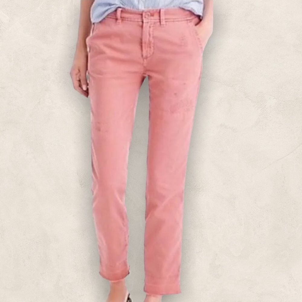 J Crew preppy 100% Cotton Slouchy Boyfriend Chino EUC 24 & 26